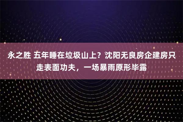 永之胜 五年睡在垃圾山上？沈阳无良房企建房只走表面功夫，一场暴雨原形毕露
